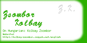 zsombor kolbay business card